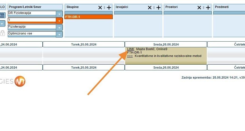 Activities with a ZOOM link
