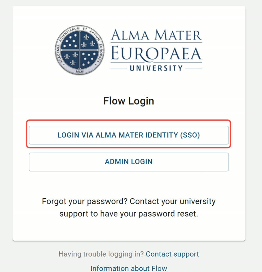 Sign in with your Alma Mater Identity