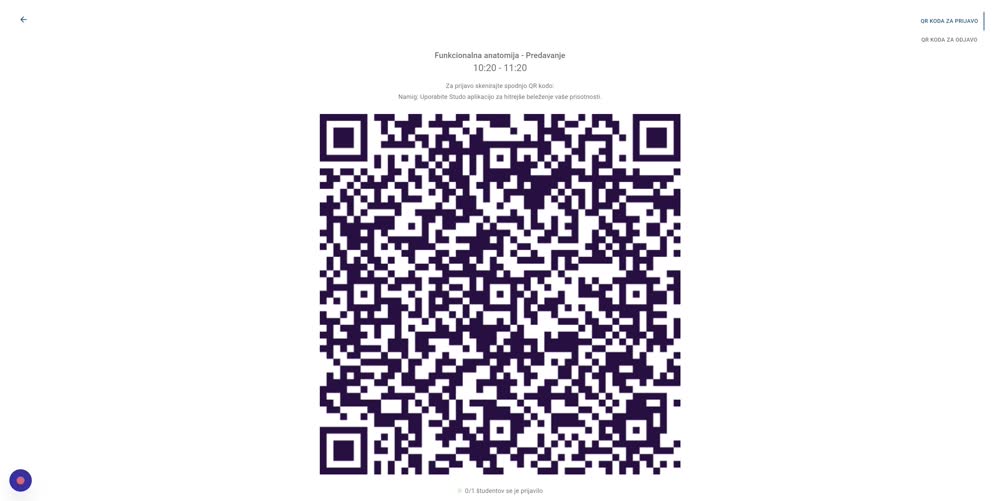 Check the sign-in QR code