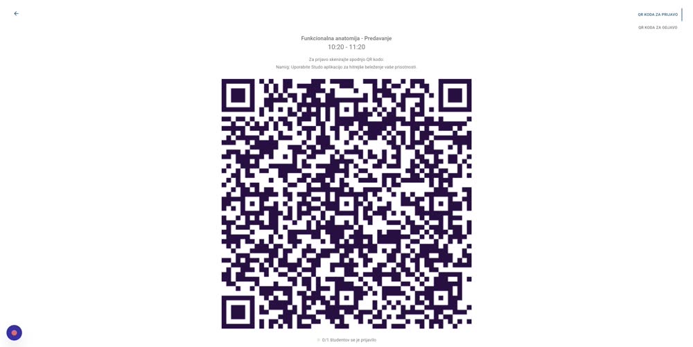 Sign-out QR code