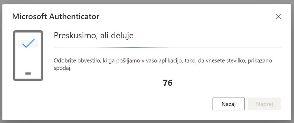 Vnesite številko v aplikacijo