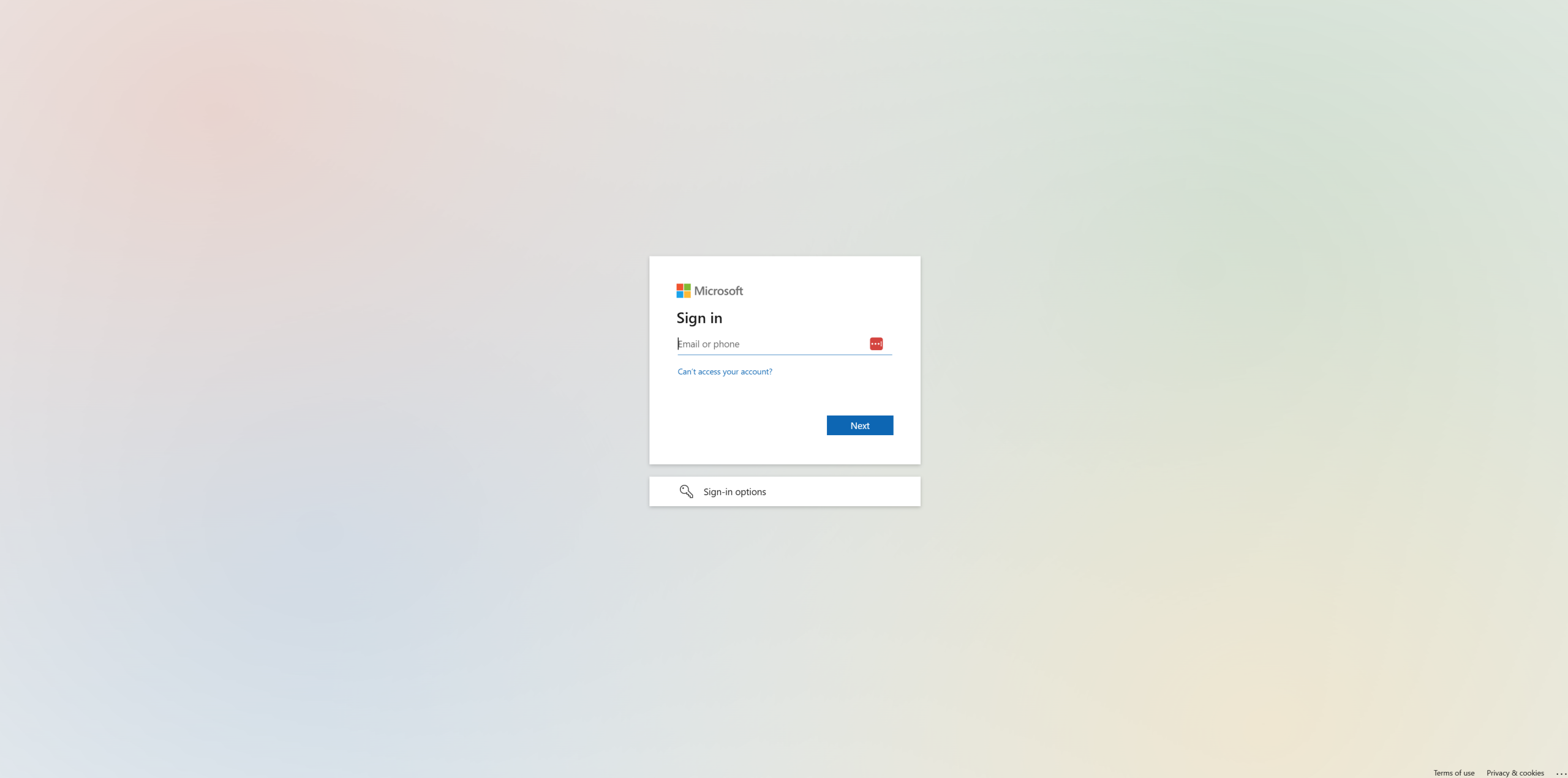 Enter credentials