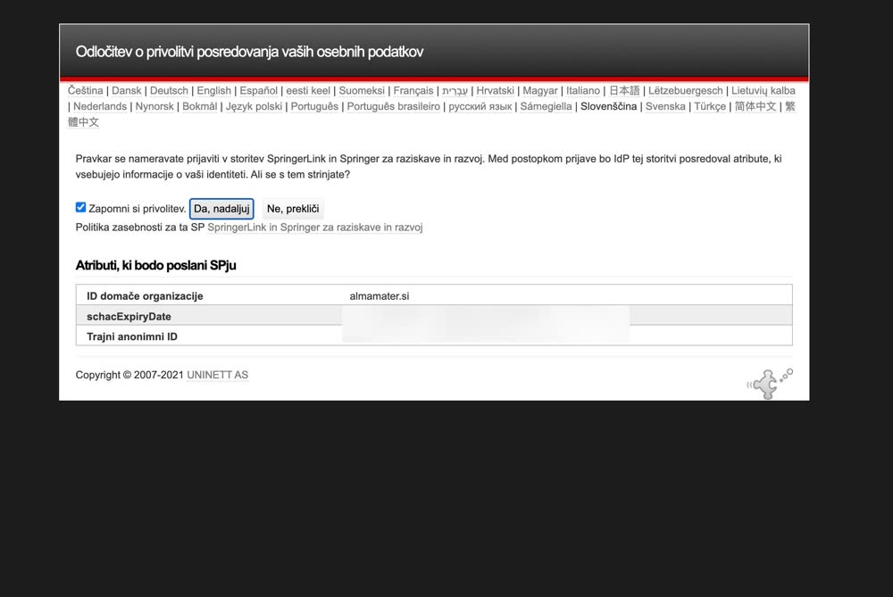 Confirm data sharing