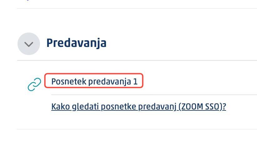 Povezava posnetka