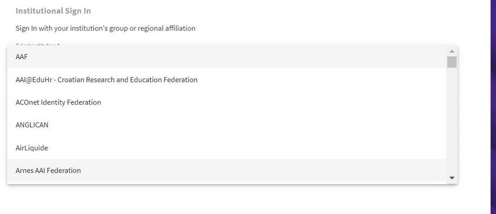Institutional Sign-in