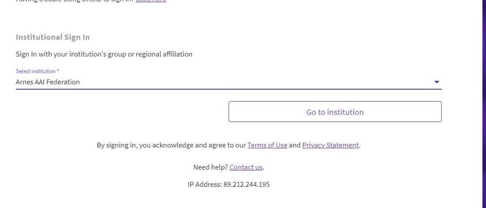 Go to institution