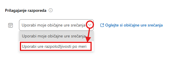 In the lower part you can also adjust the meeting schedule to suit you