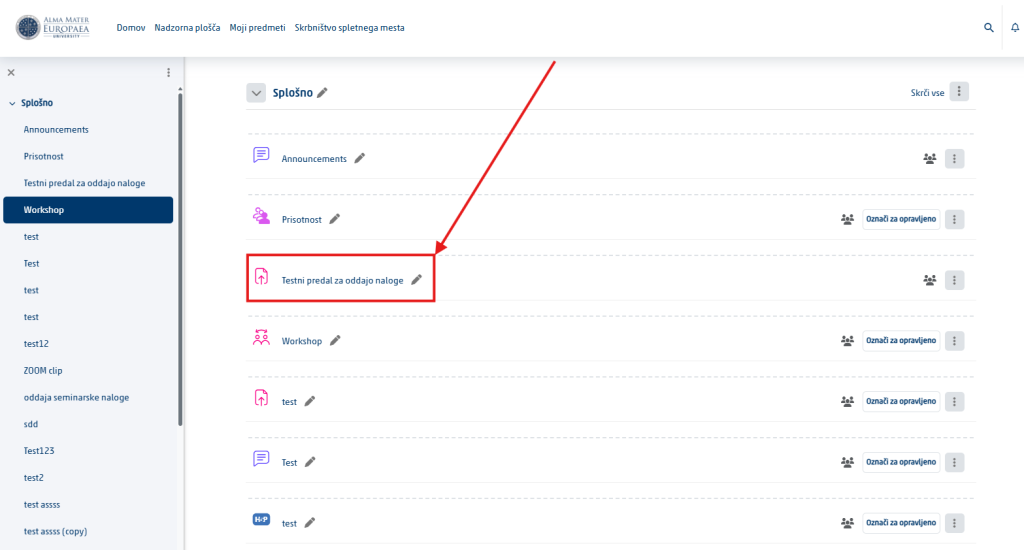 Oddaja domače ali seminarske naloge