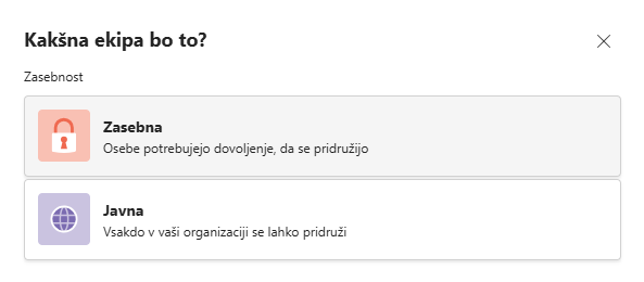 Ustvarjanje ekipe