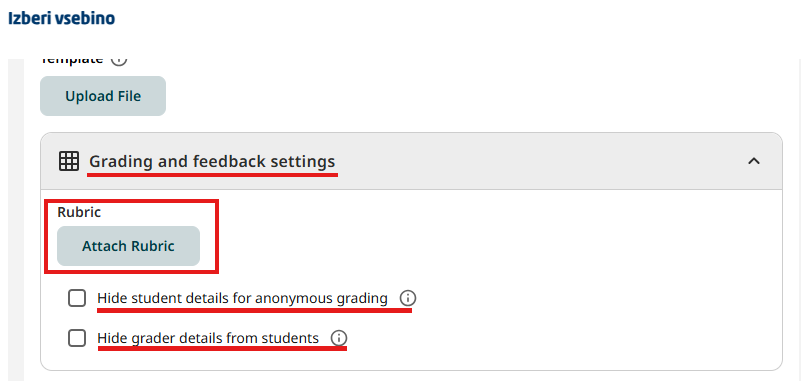 Anonymous grading setting in a Turnitin assignment