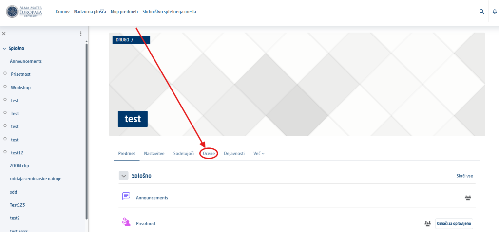 Course Gradebook in Moodle